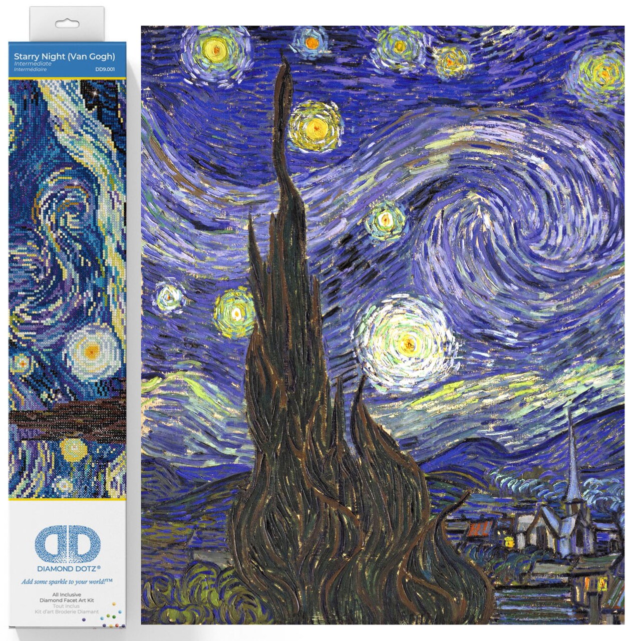 Diamond Dotz Starry Night (Van Gogh) Diamond Painting Kits for Adults - Diamond Art Kits a Relaxing Creative Craft Kit with Dotz Gems 16x20